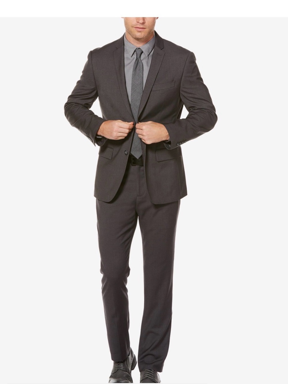 Perry Ellis Men's Dark Charcoal Two-Piece Suit